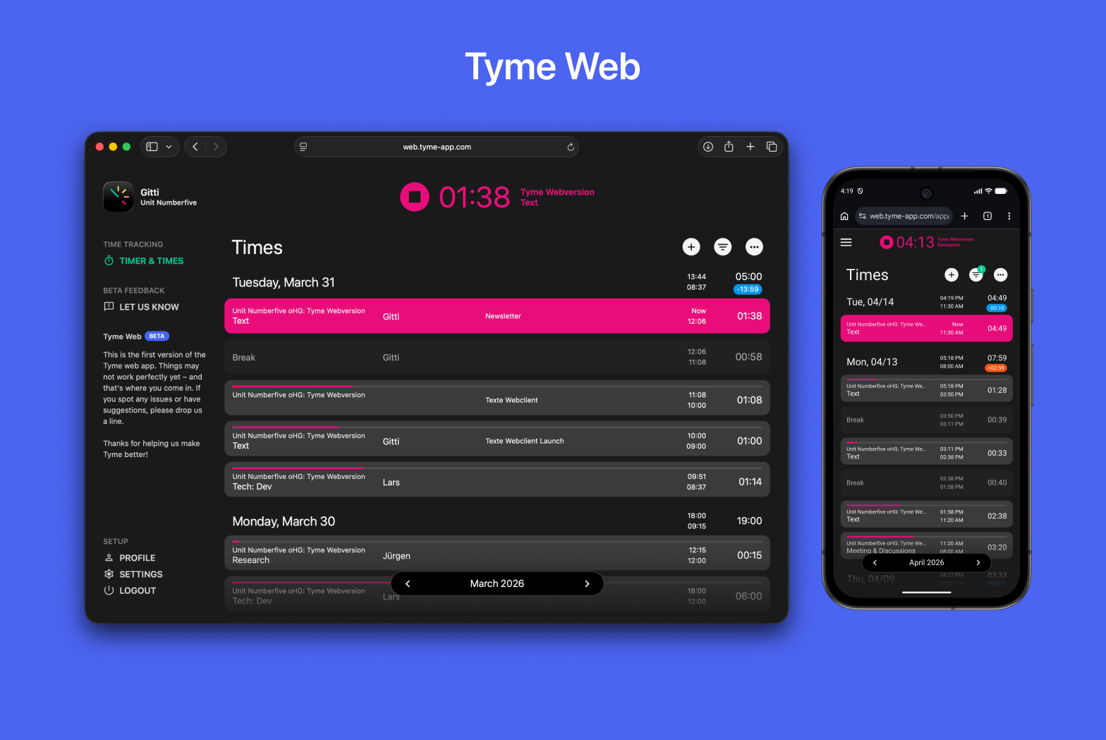Tyme – Zeiterfassung jetzt auf allen Plattformen