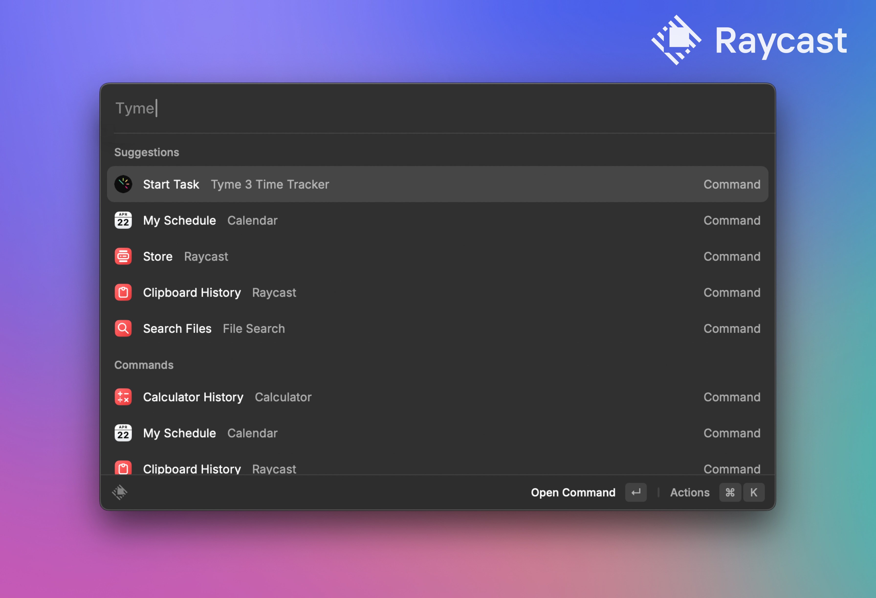 Screen, der den Schnellzugriff mit dem Raycast Plugin erklärt