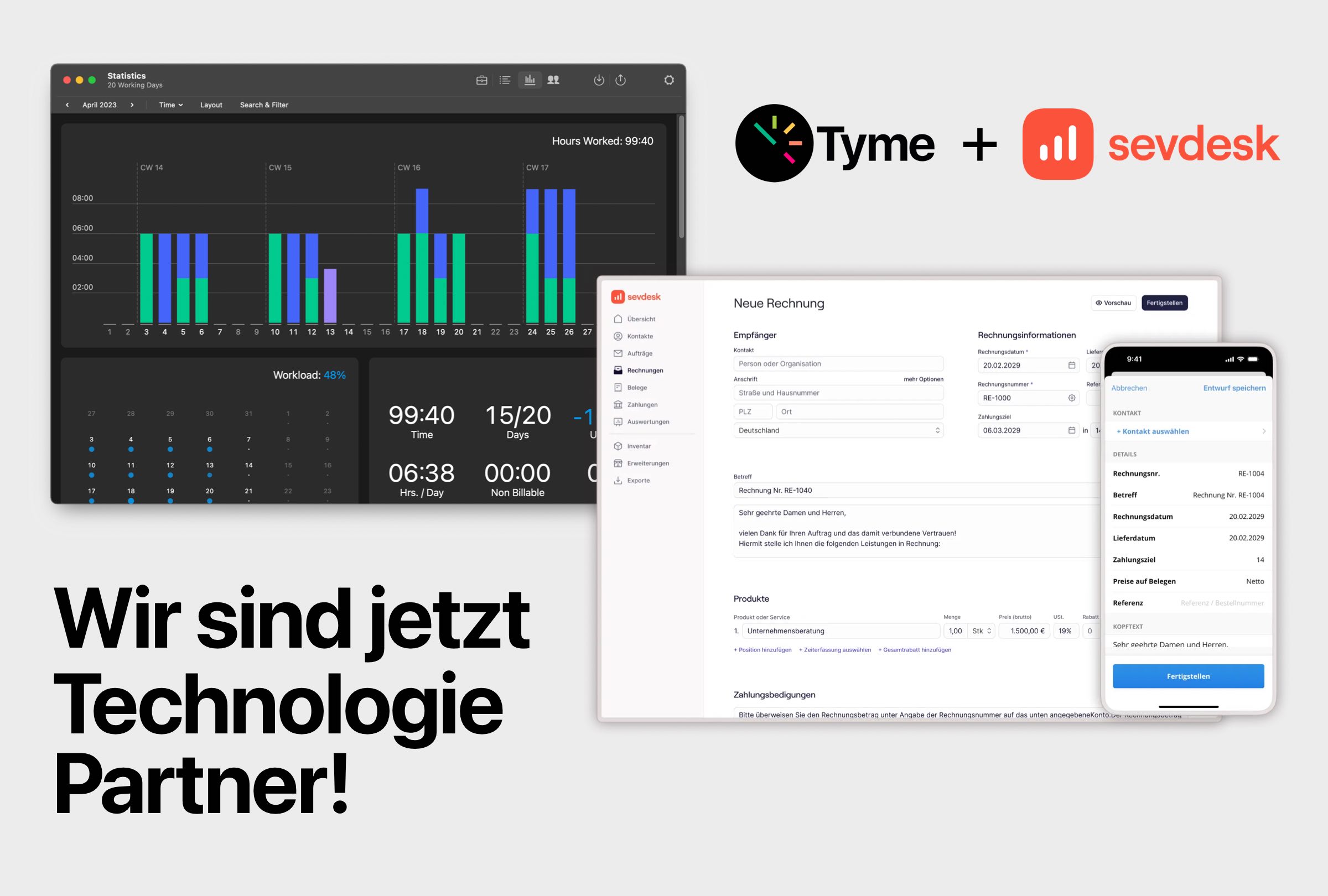 Tyme und sevdesk sind jetzt Technologie Partner