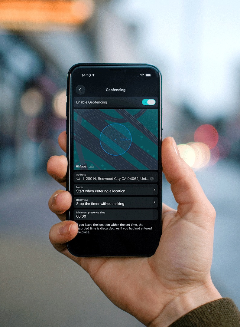 Automatische Zeiterfassung mittels Geofences in Tyme