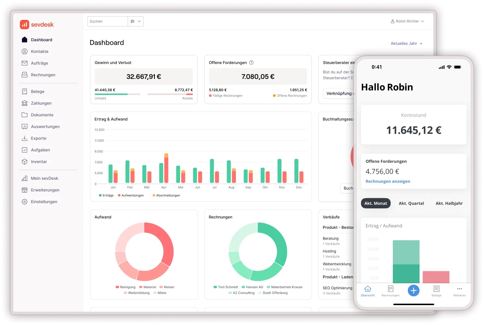 sevdesk Dashboard